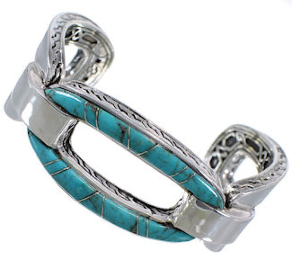 Southwest Turquoise Silver Jewelry Sturdy Cuff Bracelet MX27440